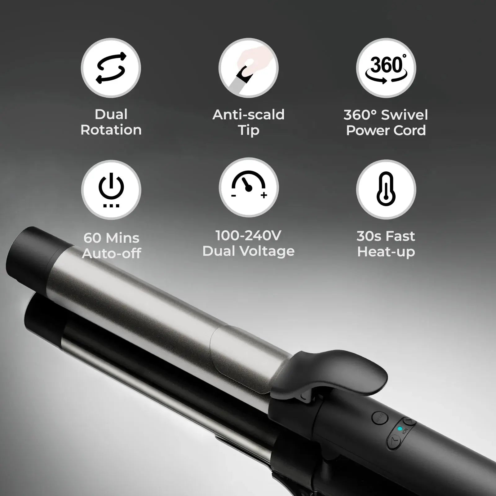 Tymo Rota Hair Styler - 360° Rotating Hot Air Brush for Smooth & Voluminous Hair | Perfect for Home Styling, Salon Results, Travel & Daily Use