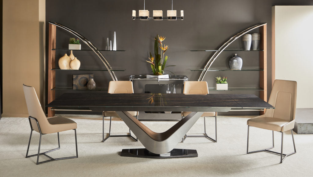 ELITE MODERN Victor Dining Table - Modern Wooden Dining Table for 6-8 People, Perfect for Family Dinners & Entertaining Guests - Elegant Home Dining Room Furniture