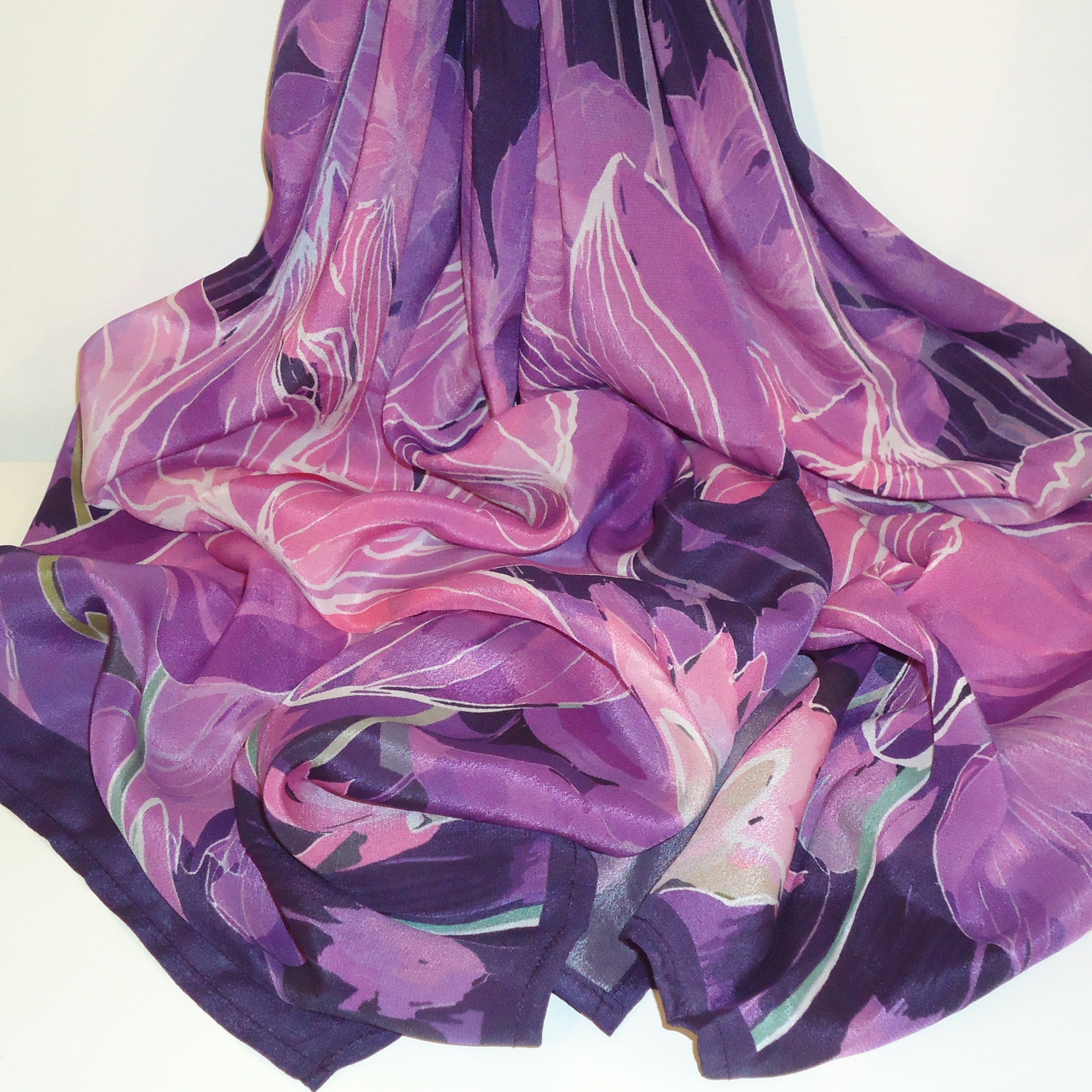 Lotus Cupro Scarf - Soft & Breathable Purple Fashion Scarf for Women - Perfect for Office, Evening Out & Special Occasions