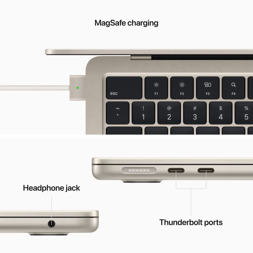 2022 Apple MacBook Air Laptop with M2 Chip - 13.6-inch Retina Display, 8GB RAM, 256GB SSD Storage - Starlight (Renewed Premium) - Perfect for Students, Professionals & Remote Work