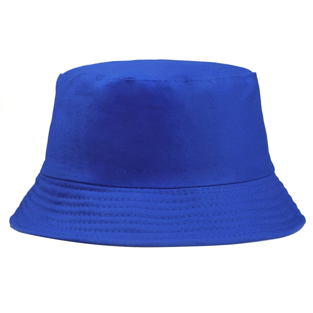 Unisex 100% Cotton Bucket Hat for Women & Men - Packable Summer Sun Hat for Travel, Beach, Outdoor & Fishing - Blue One Size Fits All - Perfect for Vacations, Hiking and Sunny Days