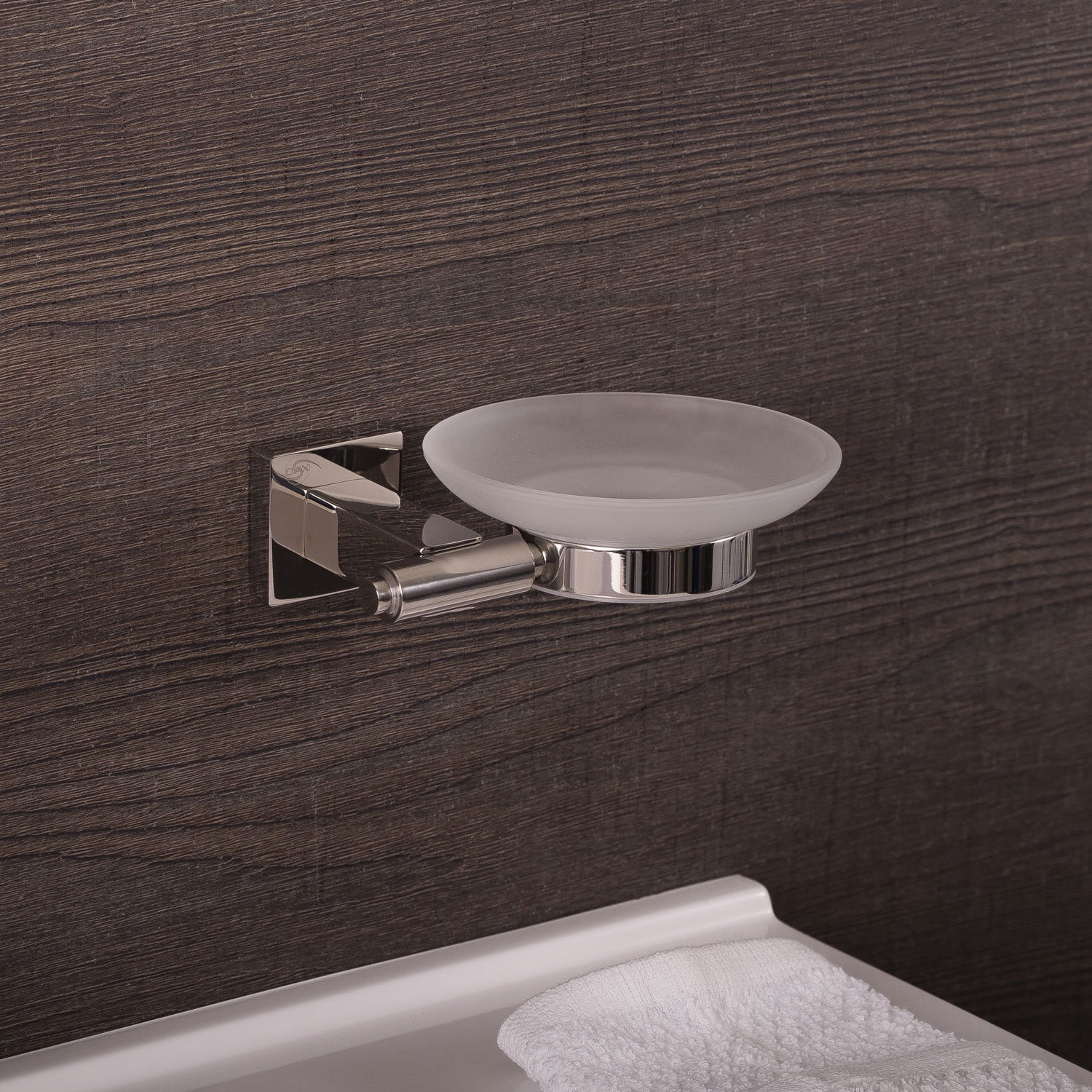 DAX Stainless Steel Soap Dish with Glass Tray - Wall Mount Bathroom Organizer, Satin Finish (5.4