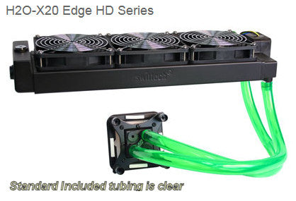 Swiftech H20 320 HD Edge Liquid Cooling System with Triple 120mm Radiator & Black Apogee™ HD - High Performance PC Water Cooling for Gaming Rigs and Overclocking