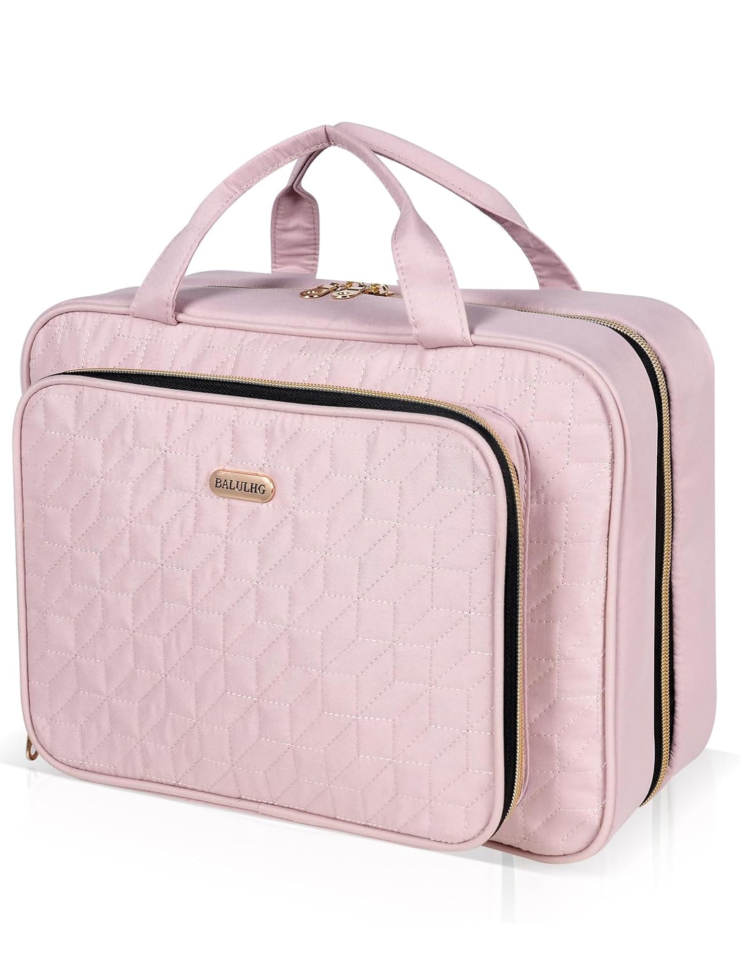 Waterproof Pink Hanging Toiletry Bag for Travel - Large Cosmetic Makeup Organizer with Hook for Shampoo, Toiletries & Full-Sized Products | Perfect for Airplane Carry-On, Gym, Camping & Vacation Essentials