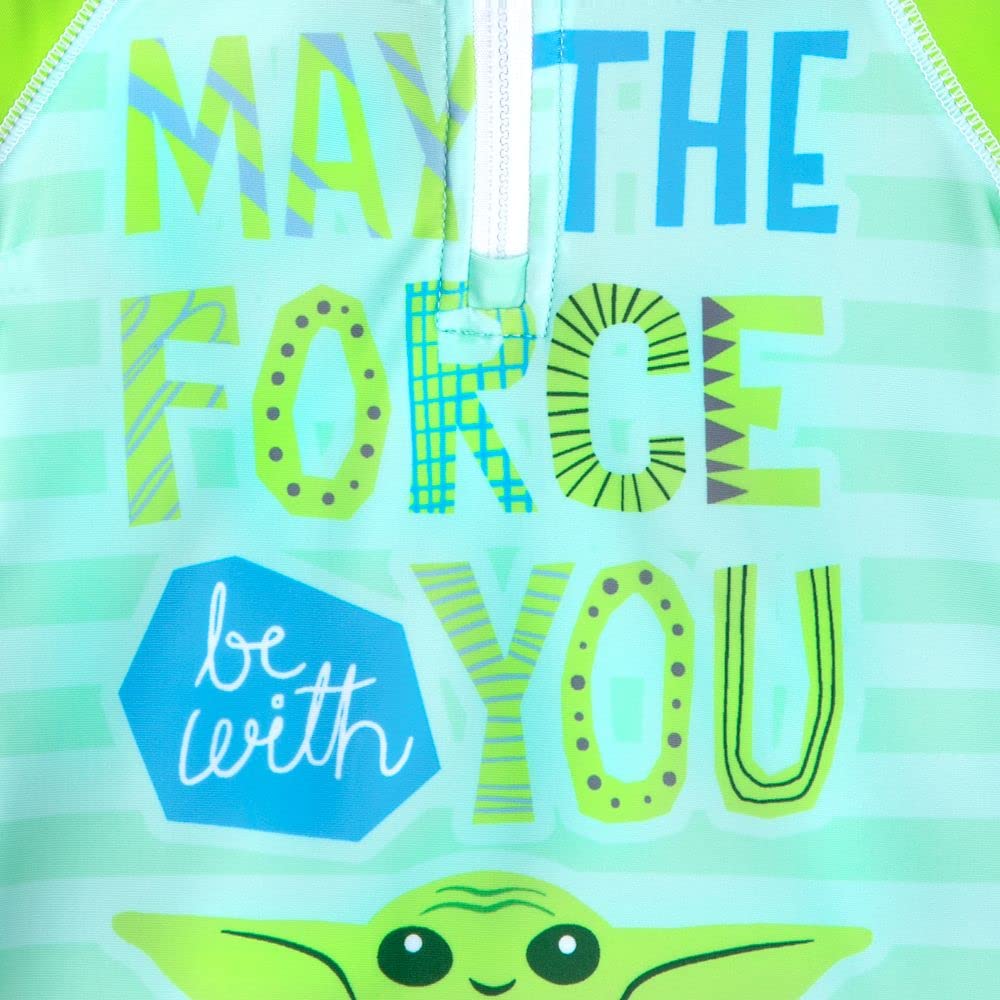 Star Wars The Child Baby Rash Guard - The Mandalorian Inspired UPF 50+ Sun Protection Swimwear for Infants & Toddlers - Perfect for Beach, Pool & Summer Outdoor Activities