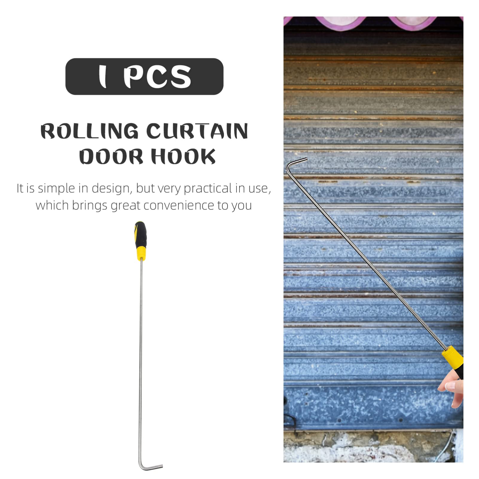 Heavy Duty Manhole Cover Hook - Window Blinds Rod & Door Hook - Professional Lifting Tool for Utility Workers (Perfect for Sewer Maintenance, Construction Sites & Home Window Treatments)