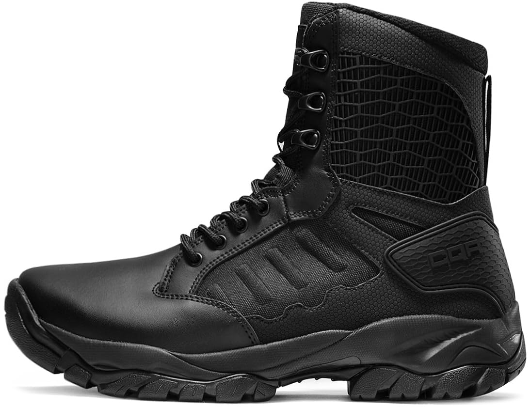 CQR Men's Military Tactical Boots - Lightweight 6 Inch Combat Boots for Hiking, Work & Outdoor Activities | Durable EDC Work Boots with Slip Resistance | Perfect for Army, Construction & Camping