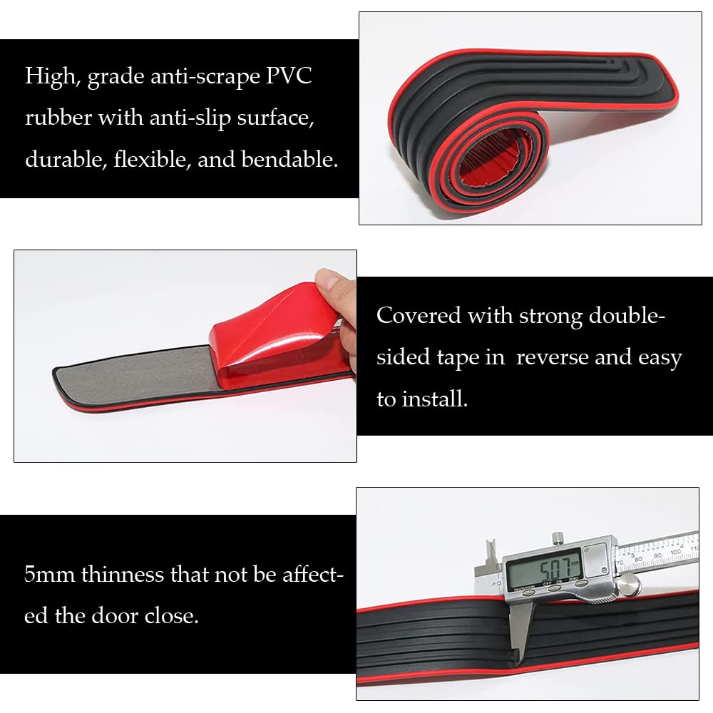 4PCS Universal Car Door Sill Protectors - Anti-Scratch & Waterproof for SUV Truck (Black) - Perfect for Car Entry Protection