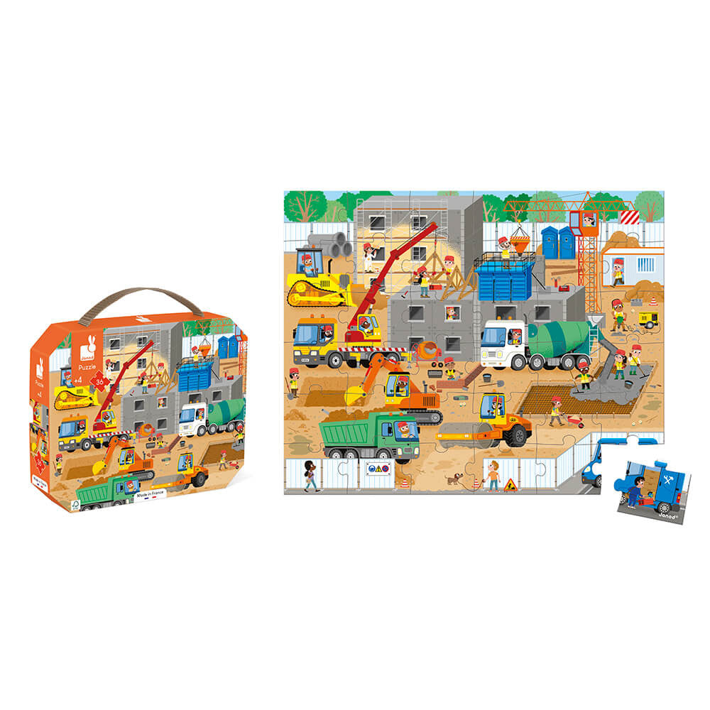36 Piece Construction Site Puzzle for Kids - Fun Educational Toy for Toddlers & Preschoolers | Perfect for Learning, Playtime & Birthday Gifts