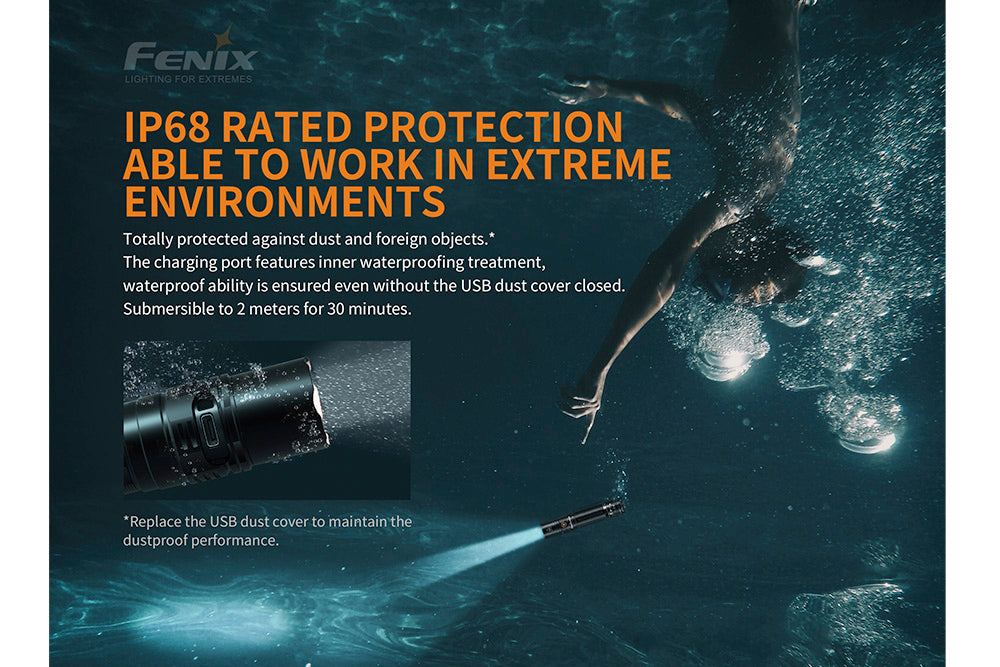 Fenix PD36R Tactical LED Flashlight - 2000 Lumens, USB-C Rechargeable, Waterproof for Outdoor, Camping, Hiking & Emergency Use