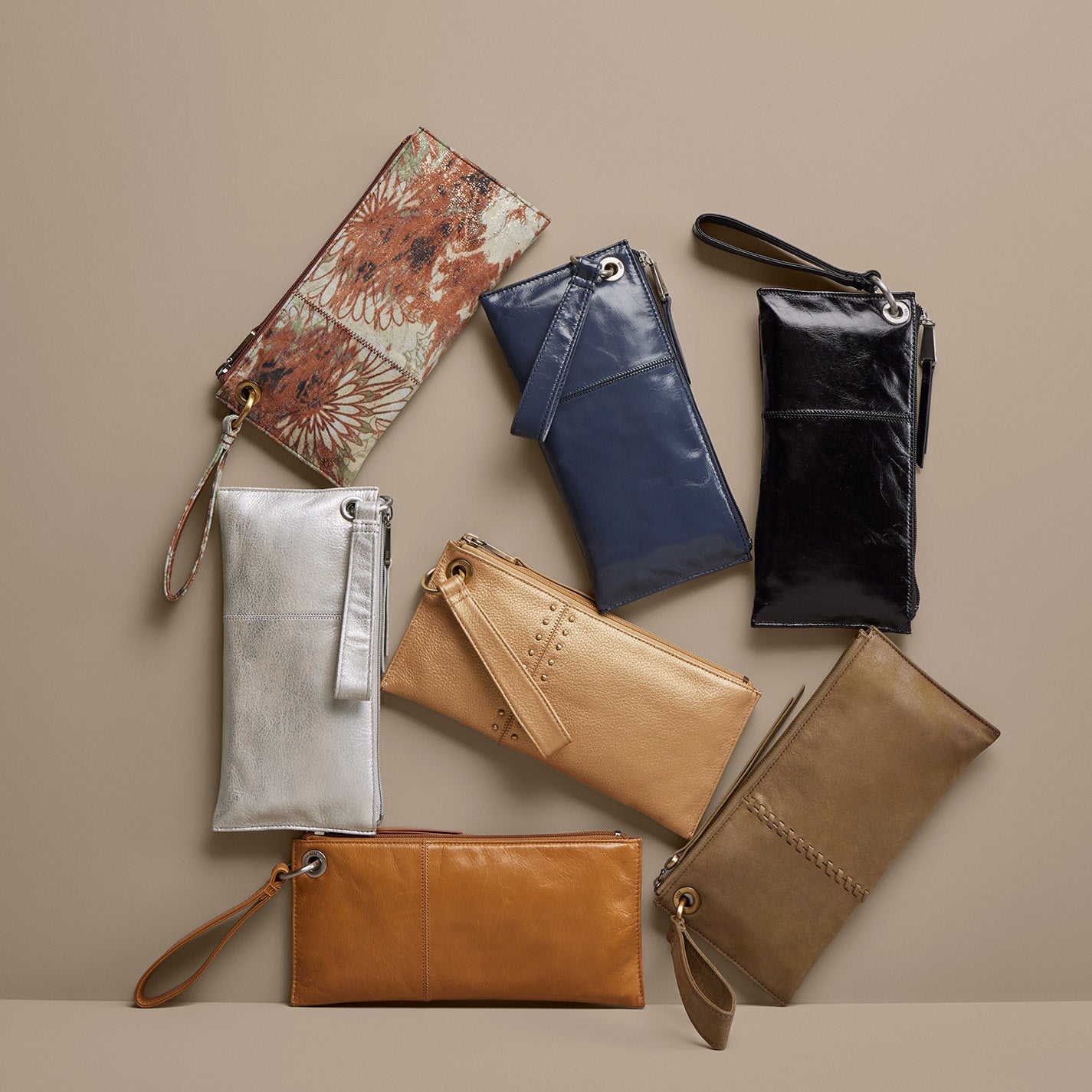 Vida Polished Leather Wristlet - Blue Stone Crossbody Clutch for Women | Perfect for Evening Parties, Weddings & Date Nights
