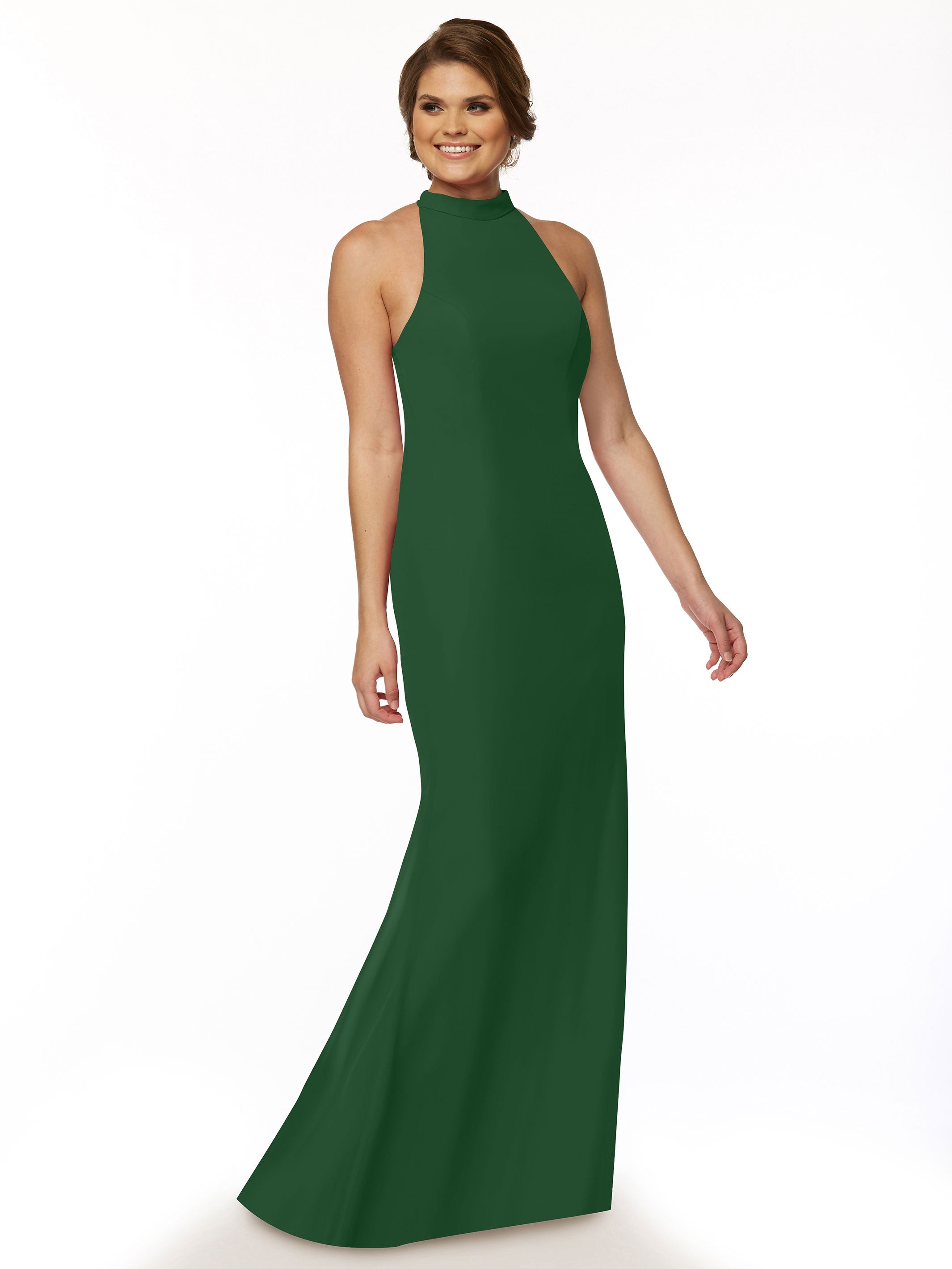 Mermaid Bridesmaid Dress with Halter Neckline - Elegant Formal Gown for Weddings, Prom & Evening Events | Style #80068