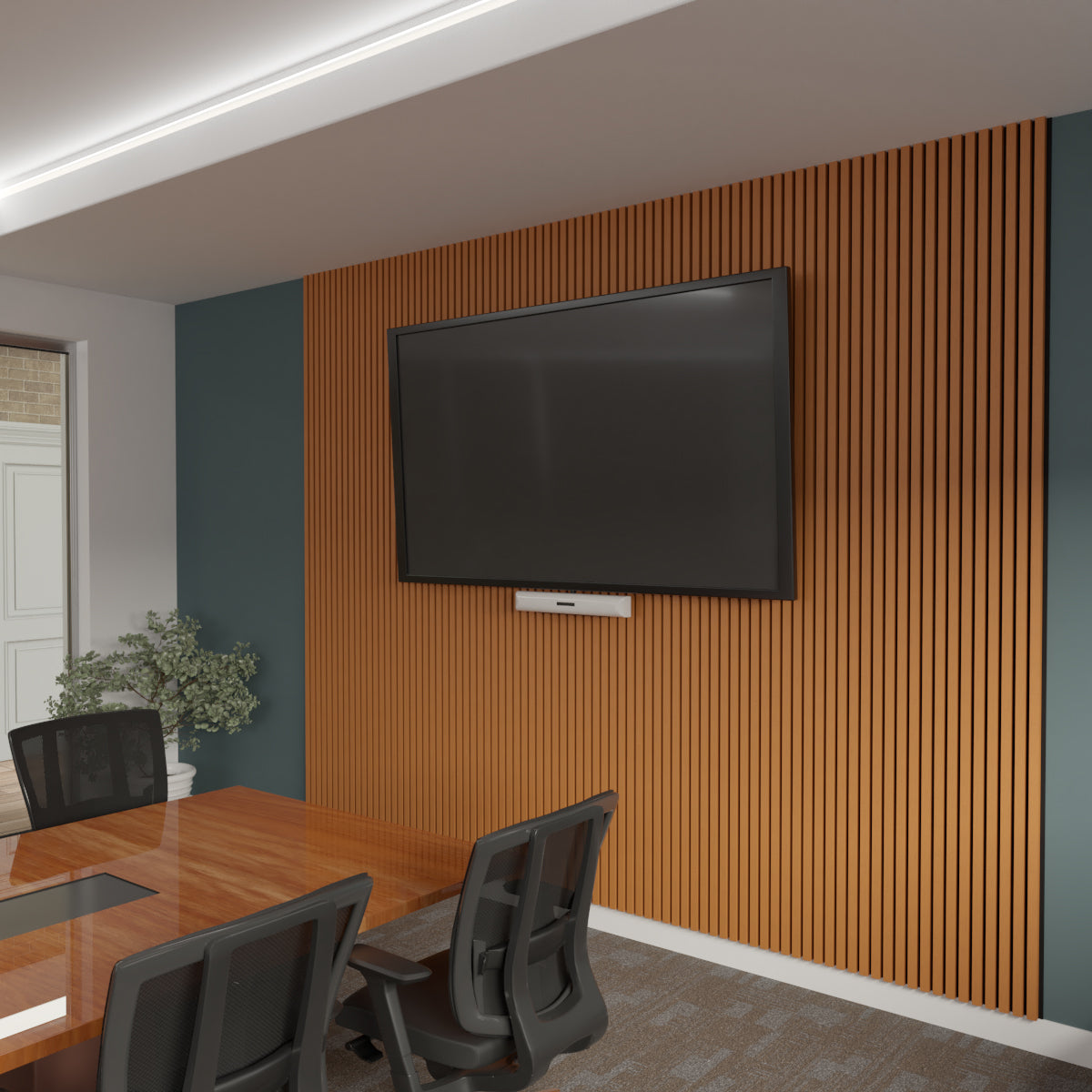 Acoustic Slat Wood Wall Panel - Natural Wood Soundproofing Panels for Home & Office - Traditional Slat Design for Modern & Rustic Interiors - Perfect for Living Rooms, Bedrooms, and Conference Rooms