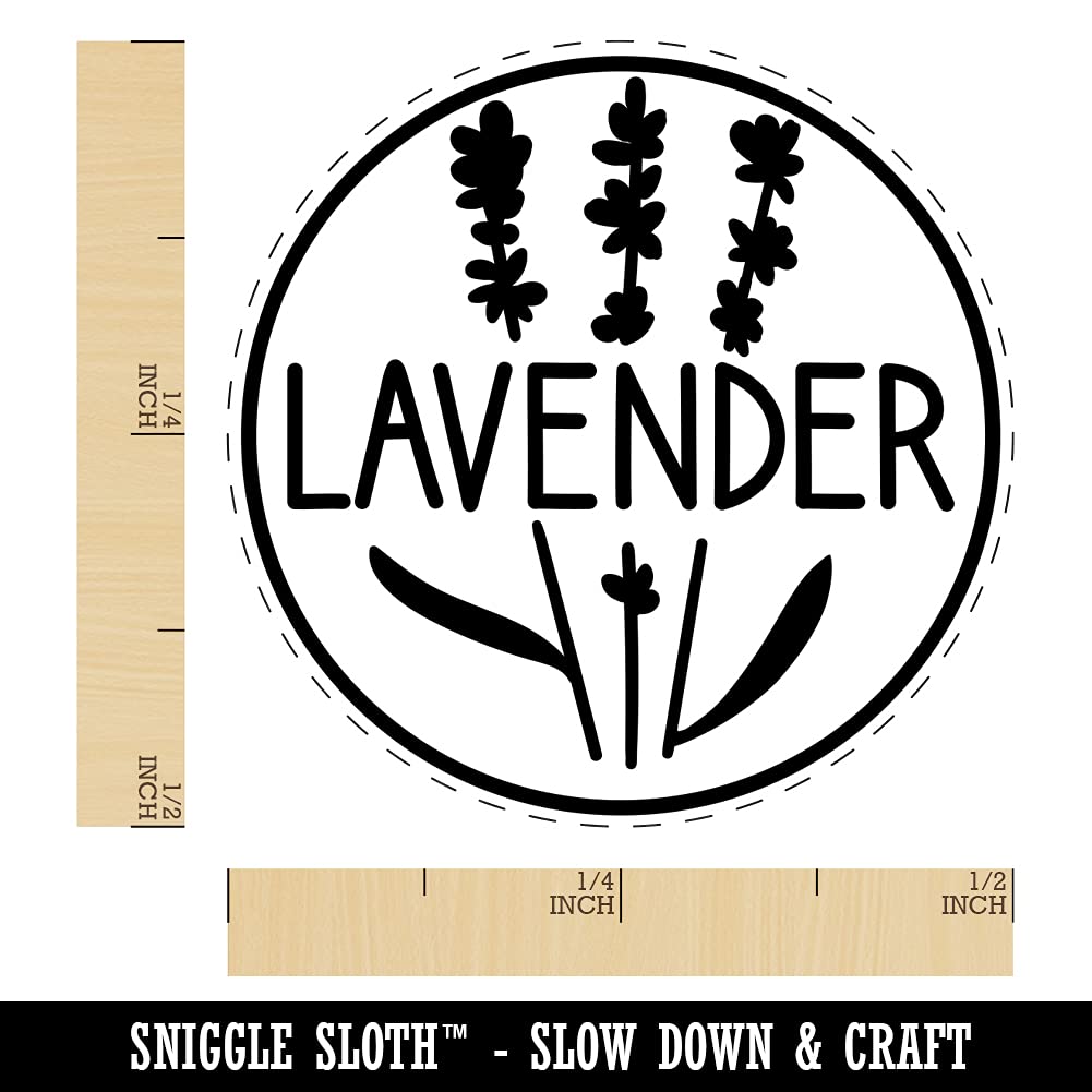Lavender Scented Self-Inking Rubber Stamp - 1/2 Inch Mini Craft Stamp with Green Ink for Scrapbooking, Journaling & DIY Projects - Floral Herb Design for Planners, Cards & Home Decor