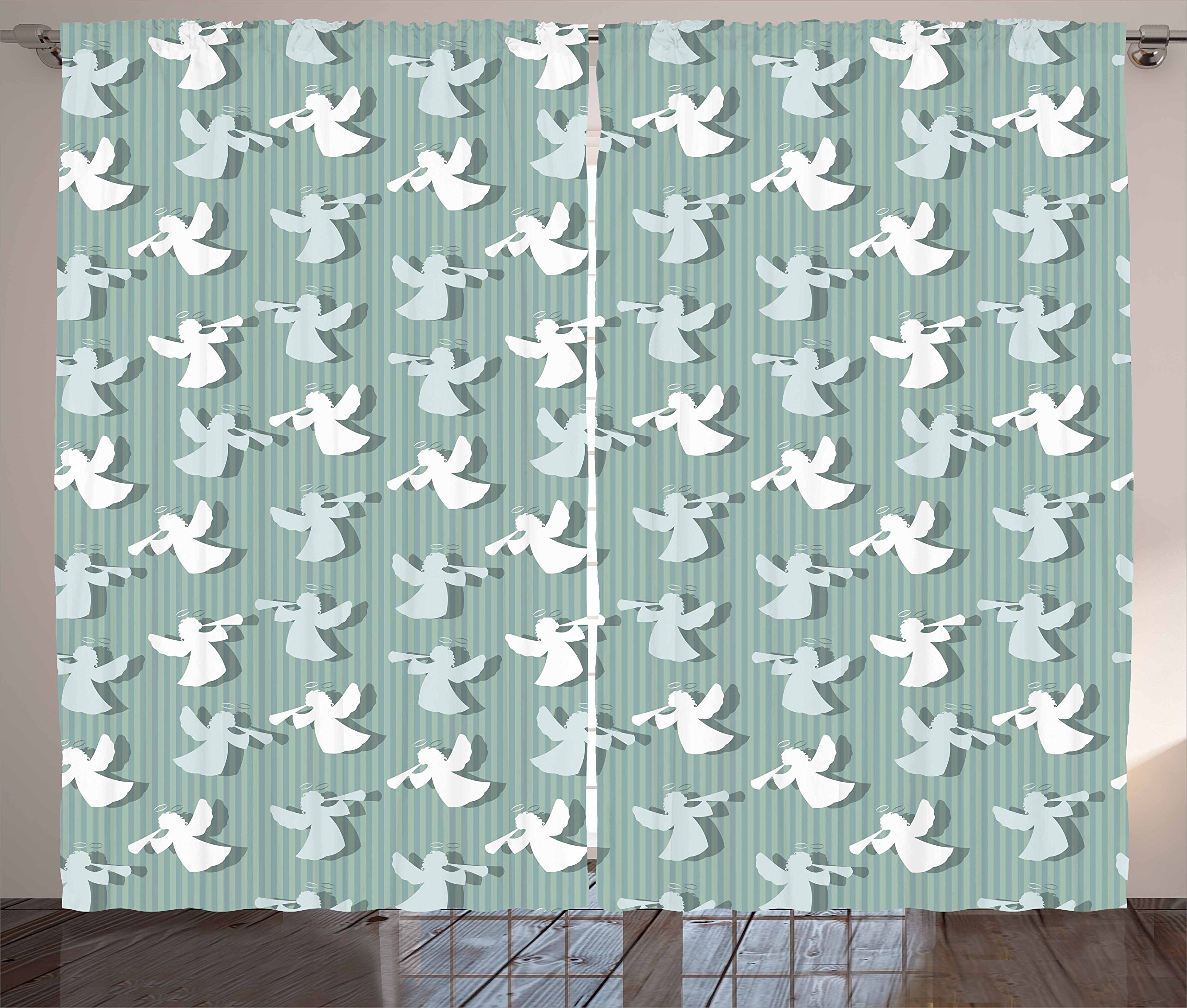 Ambesonne Angel Christmas Curtains - 2 Panel Set, 108