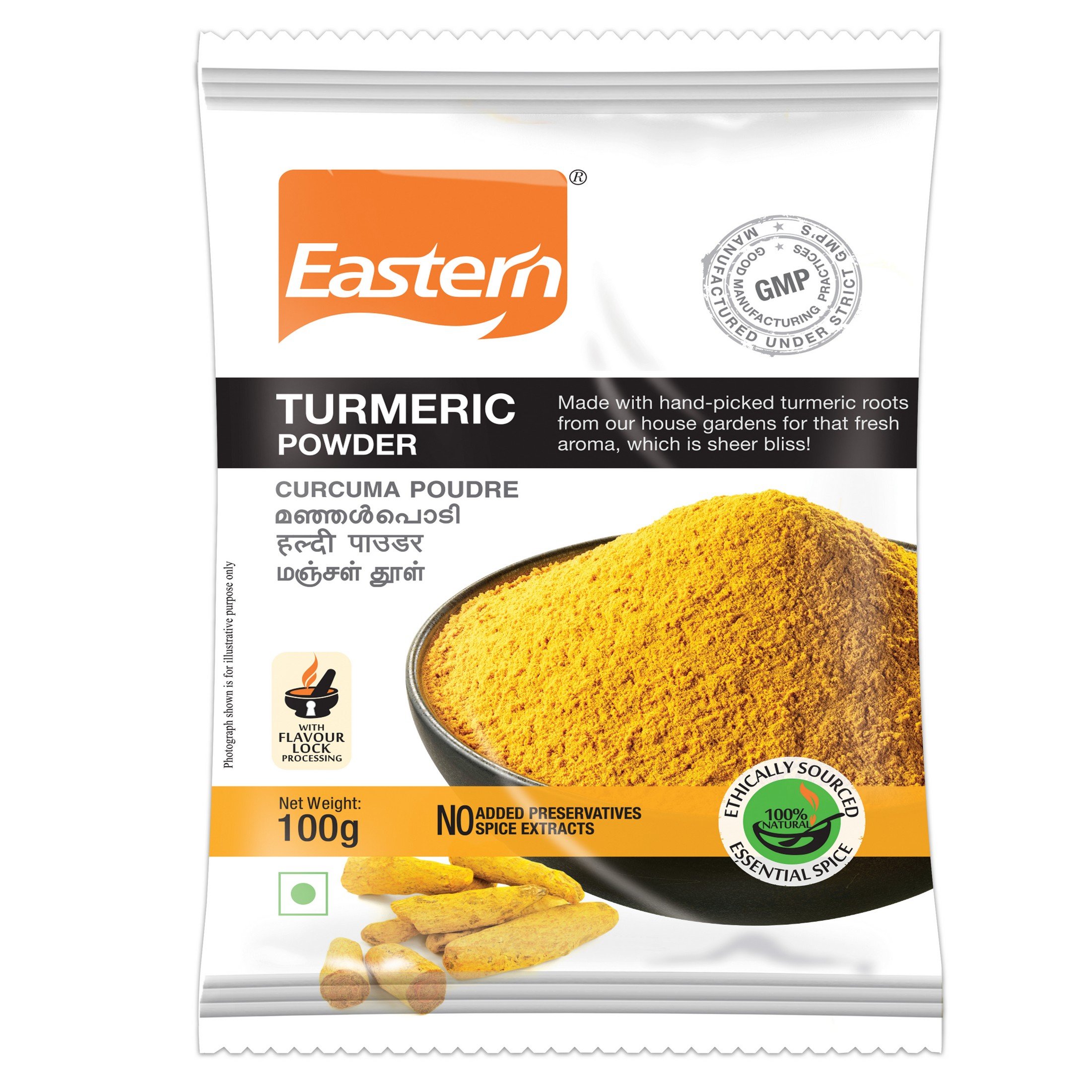 Organic Turmeric Powder 100g - Premium Eastern Spice for Cooking, Golden Milk & Health Benefits | Gluten-Free, Non-GMO | Perfect for Curry, Smoothies & Detox Drinks