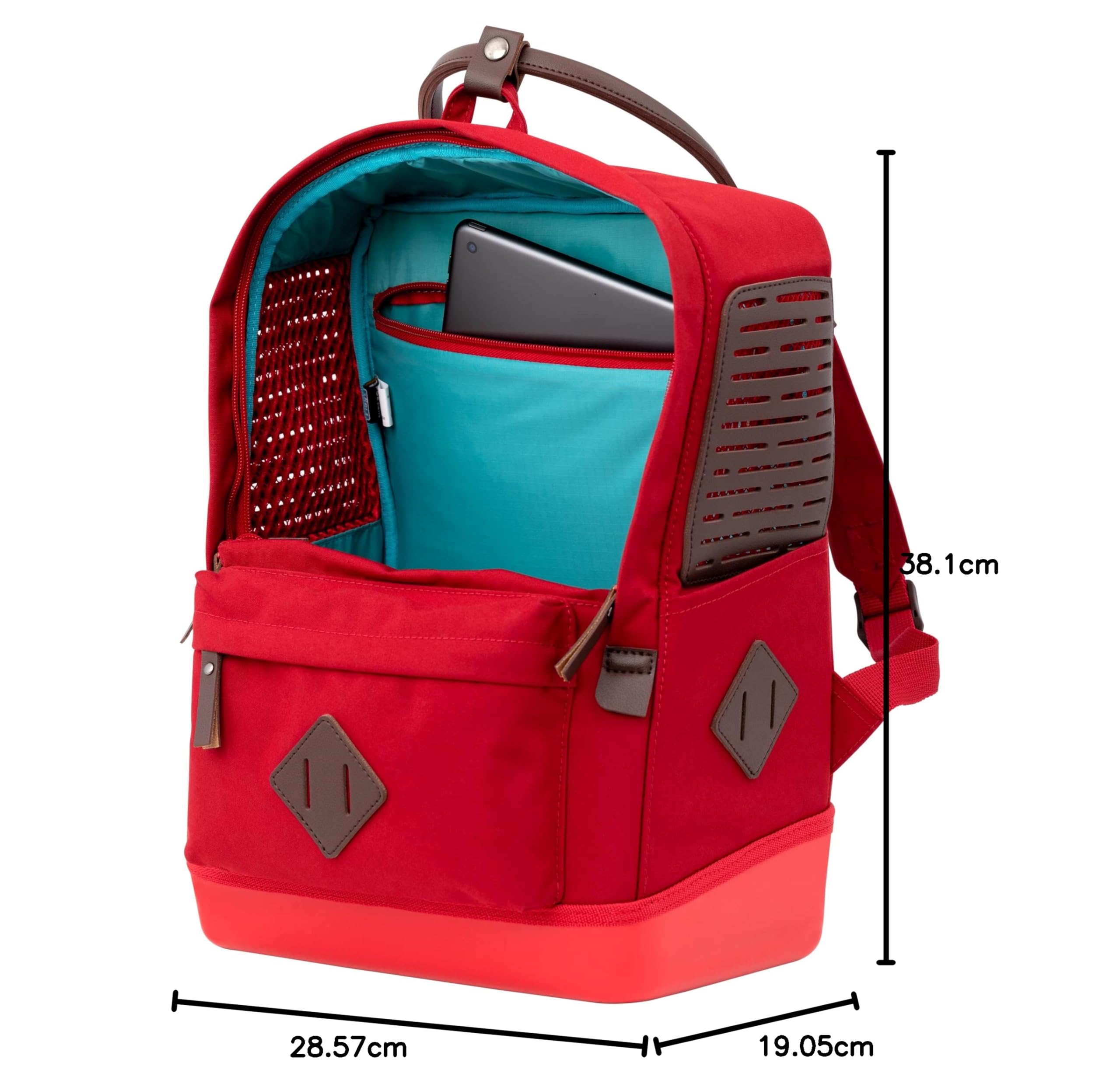 Kurgo Nomad Dog Carrier Backpack - Lightweight Hiking Backpack for Small Dogs up to 15 lbs | Waterproof Pet Travel Carrier with Safety Tether & Dual Handles | Perfect for Outdoor Adventures, Camping & Air Travel (Red)