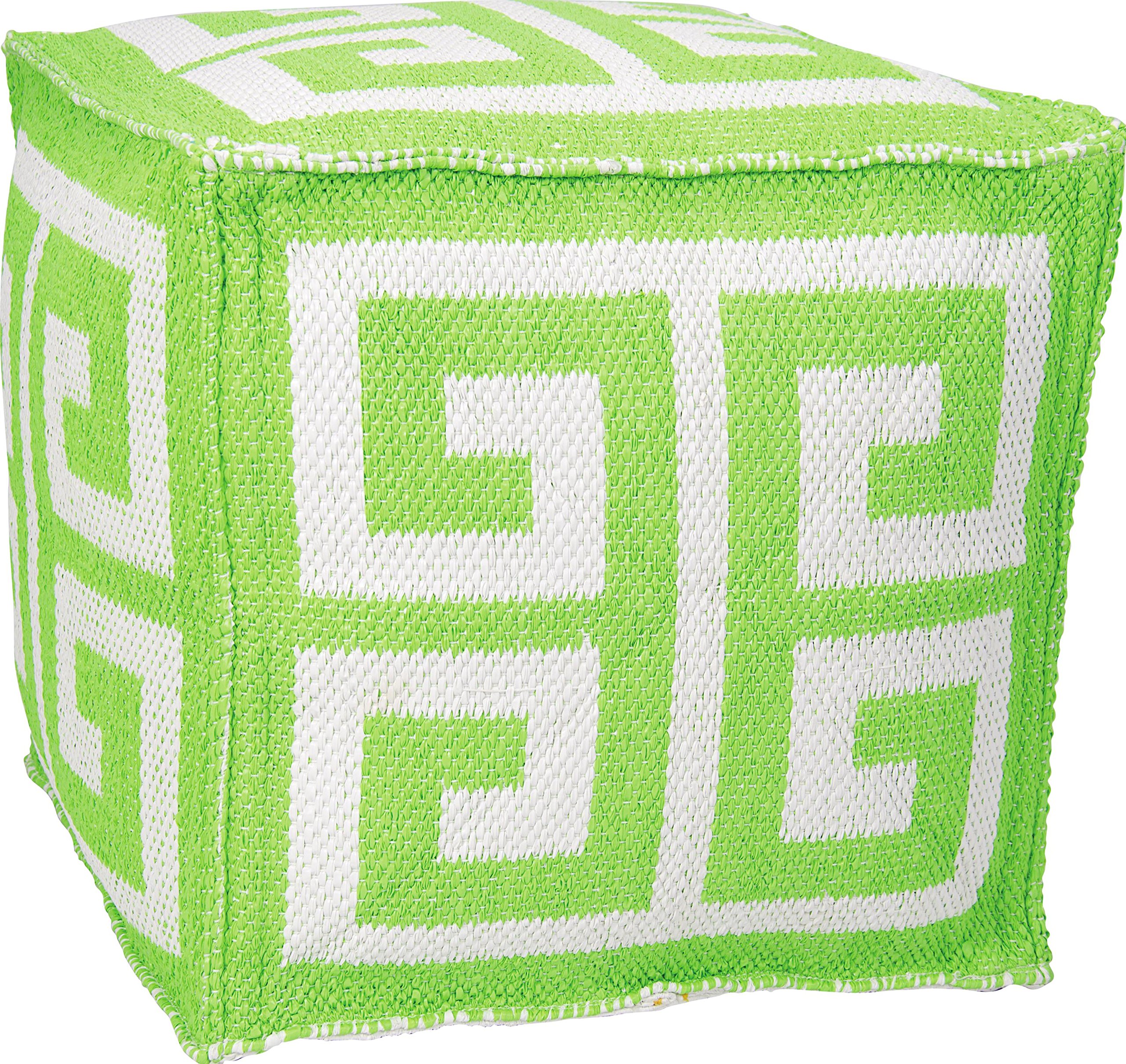 Premium Greek Key Outdoor Throw Pillows - 16x16 Inch Waterproof Decorative Cushions for Patio, Garden & Poolside - Apple Green Color - All-Weather Comfort for Outdoor Furniture