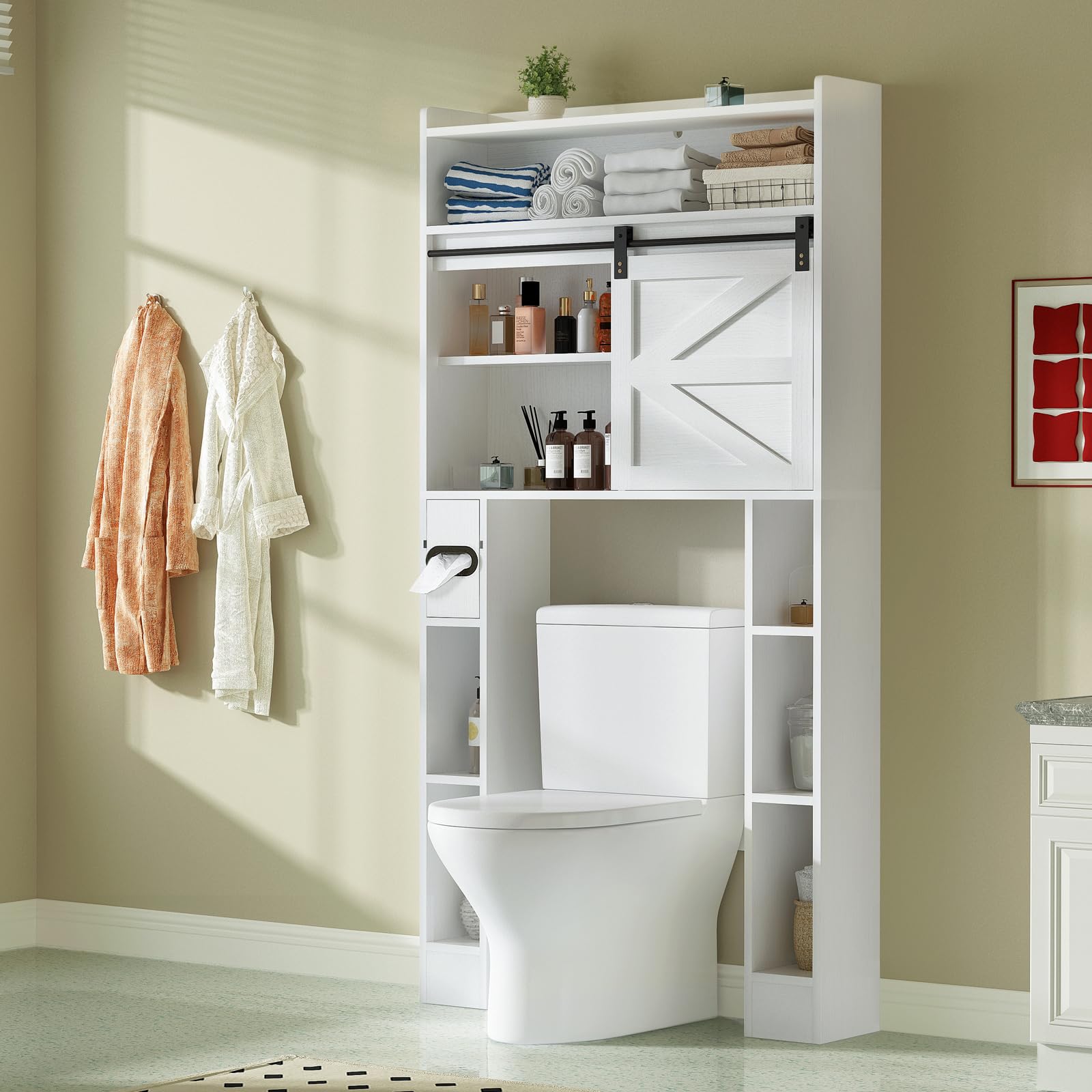 White Over The Toilet Storage Cabinet - 32.5