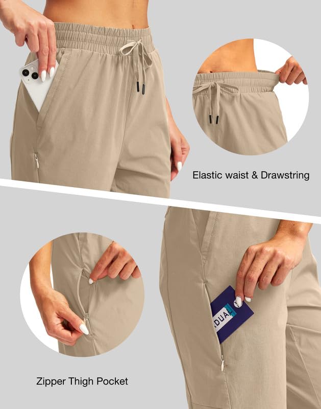 Women's 15'' Quick-Dry Stretch Hiking Cargo Shorts - Below Knee Bermuda Capris with Pockets for Outdoor Adventures & Travel