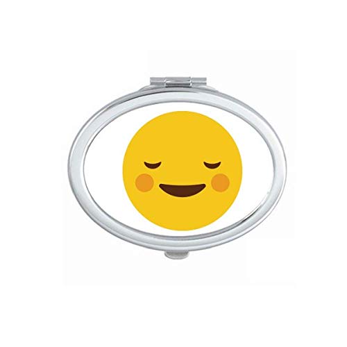 DIYthinker Cute Shy Yellow Cartoon Face Mirror - Portable Foldable Double-Sided Hand Mirror for Makeup, Travel & Online Chat Accessories (Perfect for Vanity, Purse & Gift)