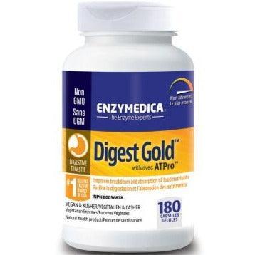 Enzymedica Digest Gold 180 Caps - Premium Digestive Enzyme Supplement for Gut Health & Bloating Relief | Supports Digestion for Meals Out, Travel & Heavy Foods