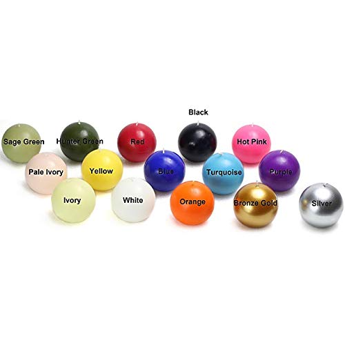 Jeco 2 Inch Ivory Ball Candles - Bulk Pack of 96 Premium Wax Candles for Weddings, Parties, and Home Decor