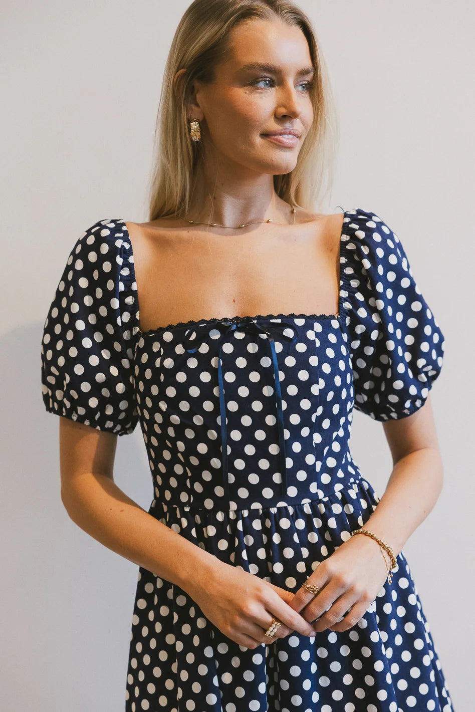 Katerina Polka Dot Midi Dress - Flowy Summer Dress for Women | Perfect for Beach, Party & Casual Wear | Final Sale