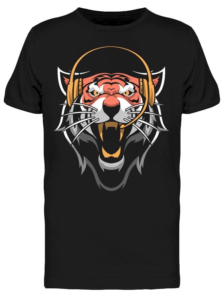 Roaring Tiger Headphones Graphic T-Shirt for Men - Stylish Streetwear & Music Lovers Tee