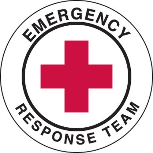 Brady 42238 2-Inch Vinyl Emergency Response Team Hard Hat Labels – 50 Cards (4 Labels per Card) – OSHA Safety Compliance for Construction, Firefighters & Industrial Workers