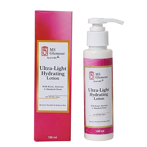 MS Glamour Ultra-Light Hydrating Face Lotion - Oil-Free Moisturizer for Oily & Acne-Prone Skin - Matte Finish Daily Facial Cream - 100ml - Perfect for Morning Skincare Routine & Makeup Base