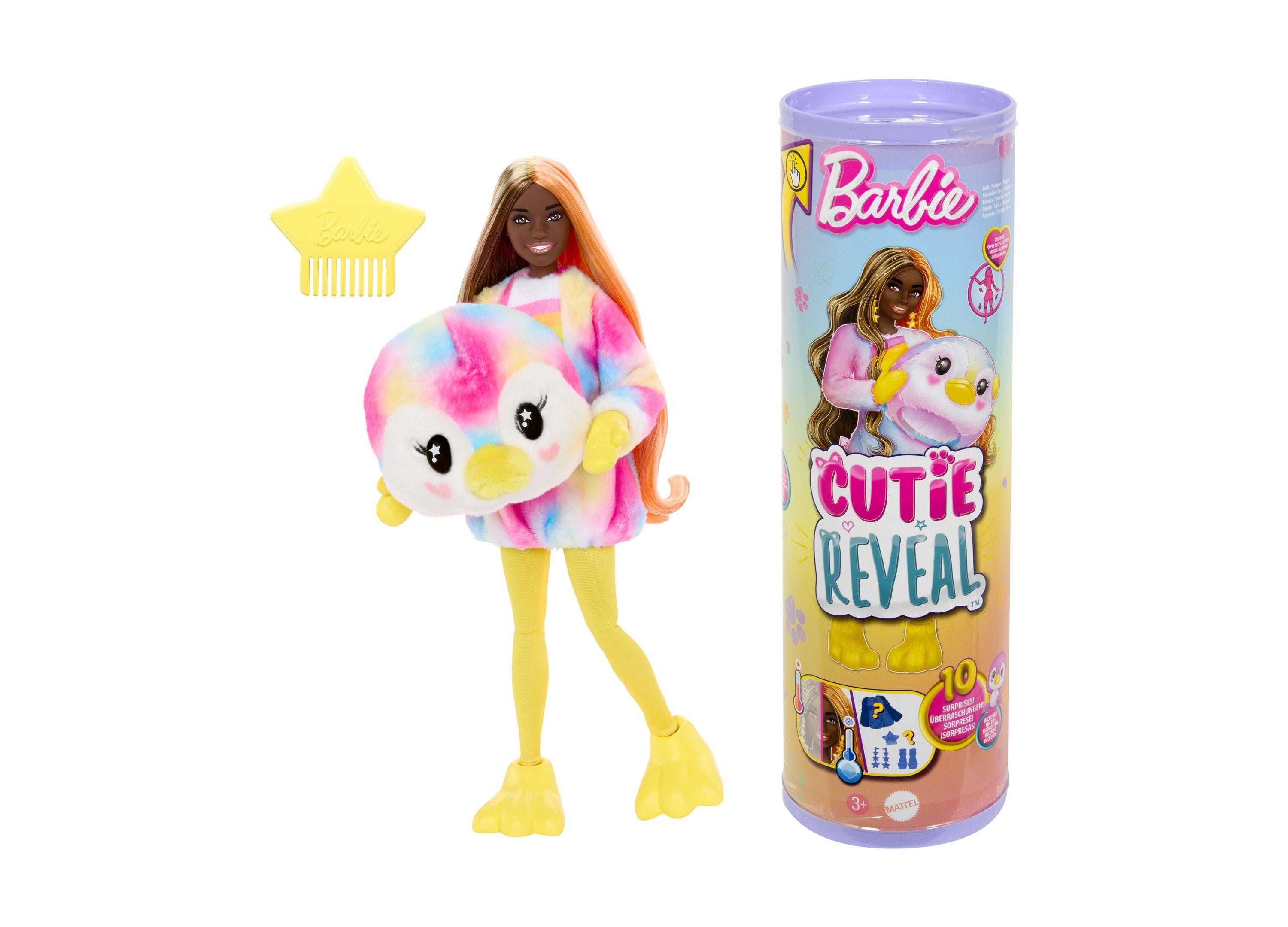 Barbie Cutie Reveal Penguin Doll with 10 Surprise Accessories - Color Dream Series Toy for Kids | Perfect for Birthday Gifts, Collectible Display & Imaginative Play