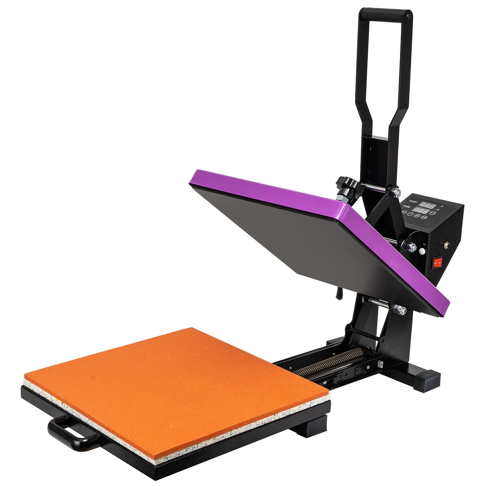 LXILUV 15x15 Inch Digital Heat Press Machine with LED Timer - Drawer-Type T-Shirt Press for Sublimation, HTV & Vinyl - Perfect for DIY Crafts, Custom Apparel & Small Business (Purple)