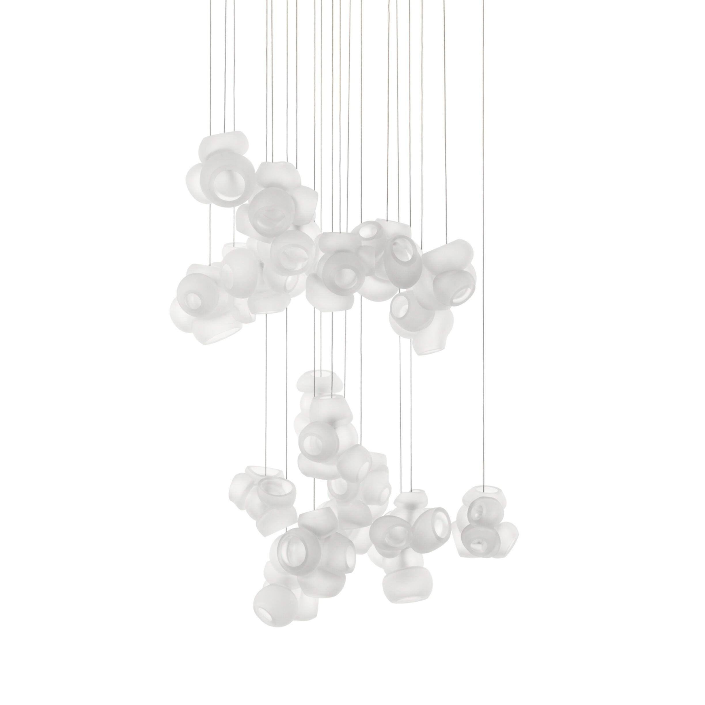 Modern Bubbles Cluster Pendant Light - 6-Light Glass Chandelier for Dining Room, Kitchen Island, Living Room, Bedroom - Elegant Ceiling Lighting Fixture