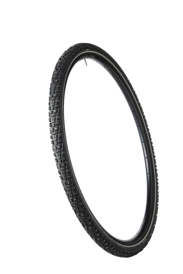 45NRTH Gravdal 700x38 Bike Tire - Steel Clincher, Black, 33 TPI, 252 Carbide Studs - Winter Cycling, Snow & Ice Traction for Commuting & Mountain Biking