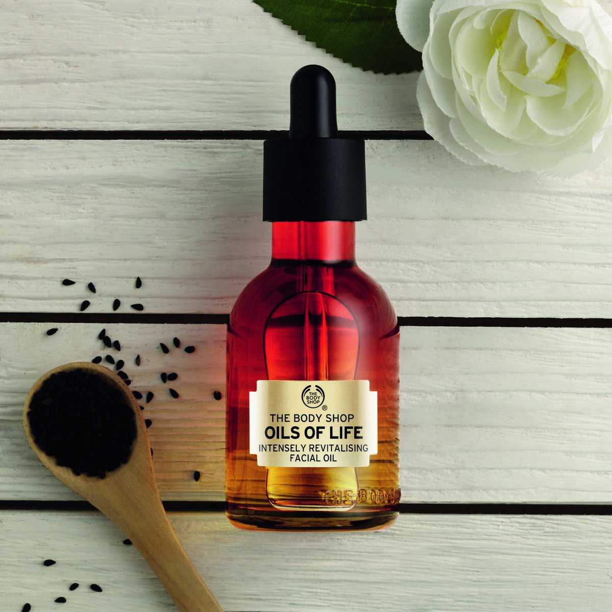 The Body Shop Oils Of Life Intensely Revitalizing Facial Oil 50ml - Nourishing & Hydrating Face Oil for Dry Skin - Perfect for Nighttime Skincare Routine & Anti-Aging Care