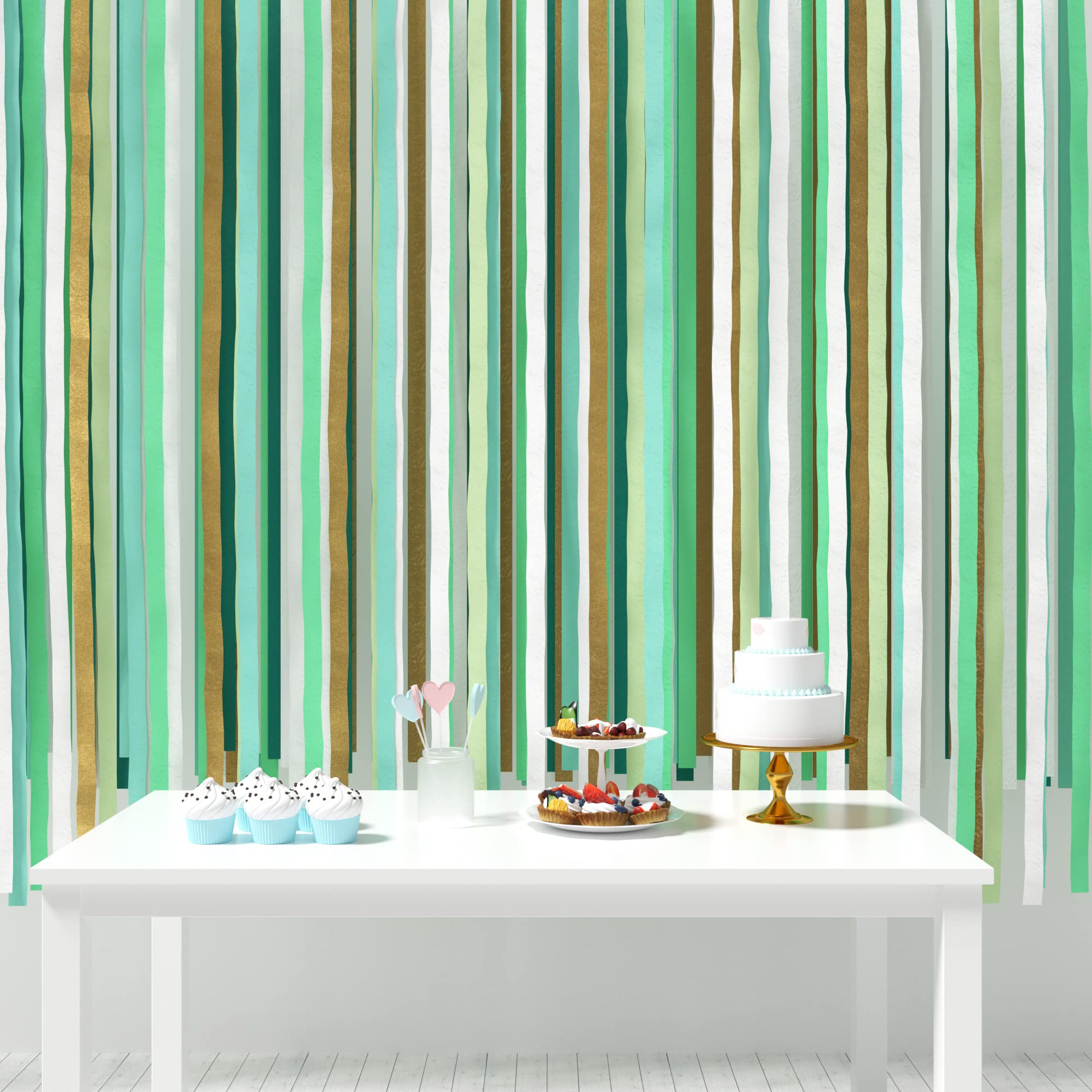 HOUSE OF PARTY 6 Rolls Green Crepe Paper Streamers - 492ft (1.8