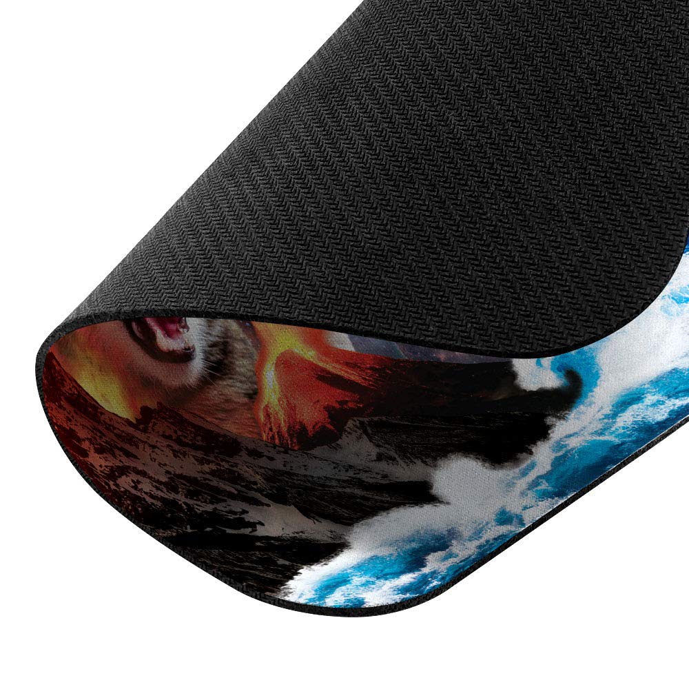 FINCIBO Extra Large Non-Slip Rectangle Mouse Pad - X-Large Gaming Mousepad with Whale Astronaut Cat Design for Office, Home & PC Desk - Perfect for Work, Gaming & Computer Use