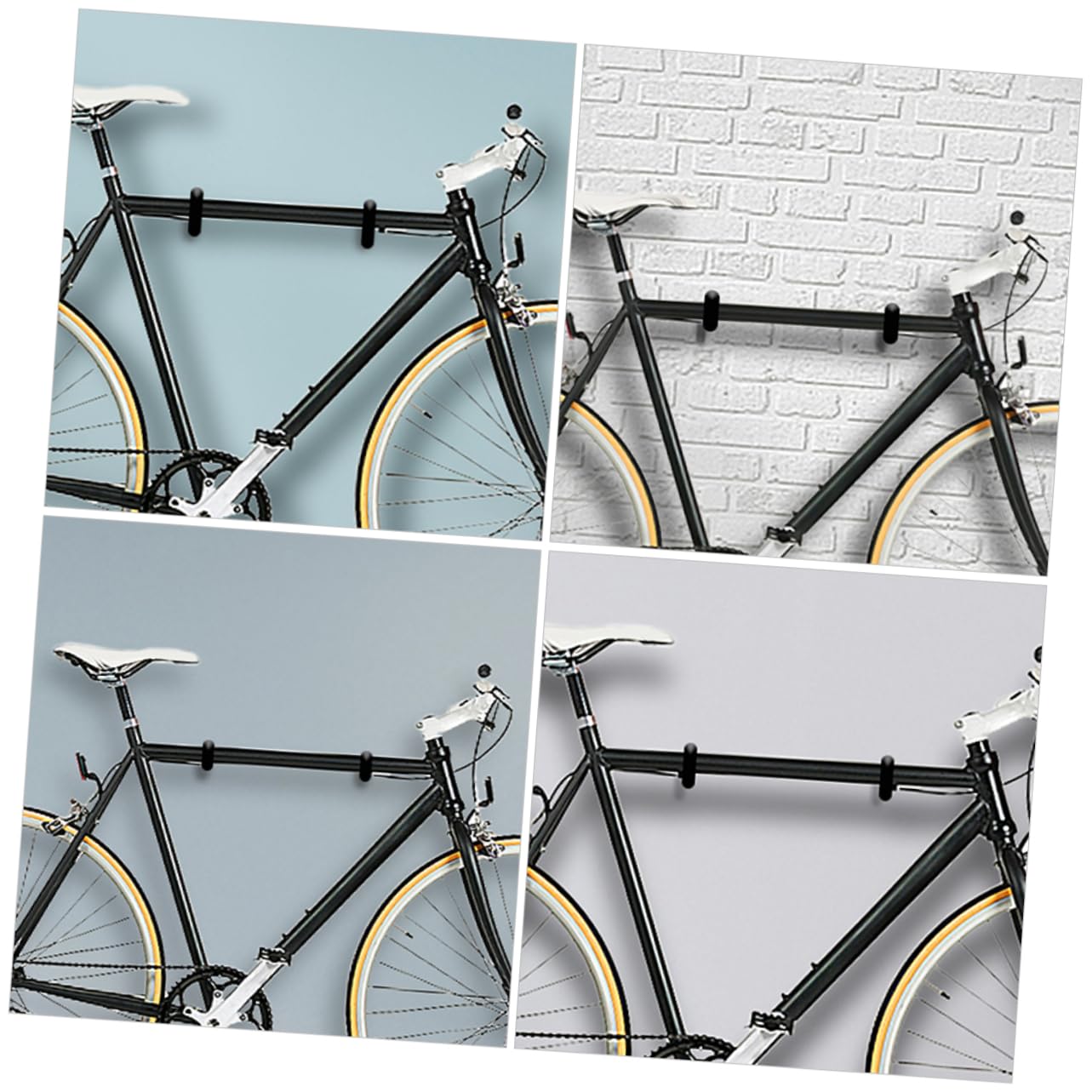 Hoement 8-Pack Heavy Duty Bike Wall Hooks - Garage Storage Rack for Bicycle Organization - Space Saving Bike Hangers for Home, Garden, Warehouse & Garage (Perfect for Vertical Bike Storage in Small Spaces)