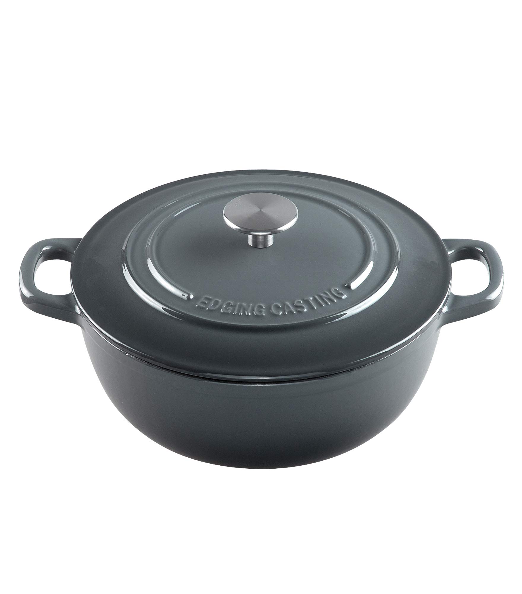 Premium Enameled Cast Iron Dutch Oven with Lid - 3.5 Quart Dual Handle Gray Cookware for Baking, Braising & Roasting - Oven & Stovetop Safe (Gas, Electric, Induction) - Perfect for Bread, Stews & Family Meals