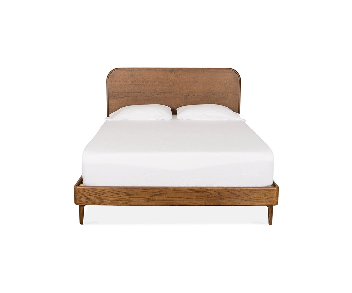 Aden Bed - Queen Size Platform Bed Frame with Headboard, Modern Wooden Bed for Bedroom - Perfect for Master Bedroom, Guest Room, and Small Spaces