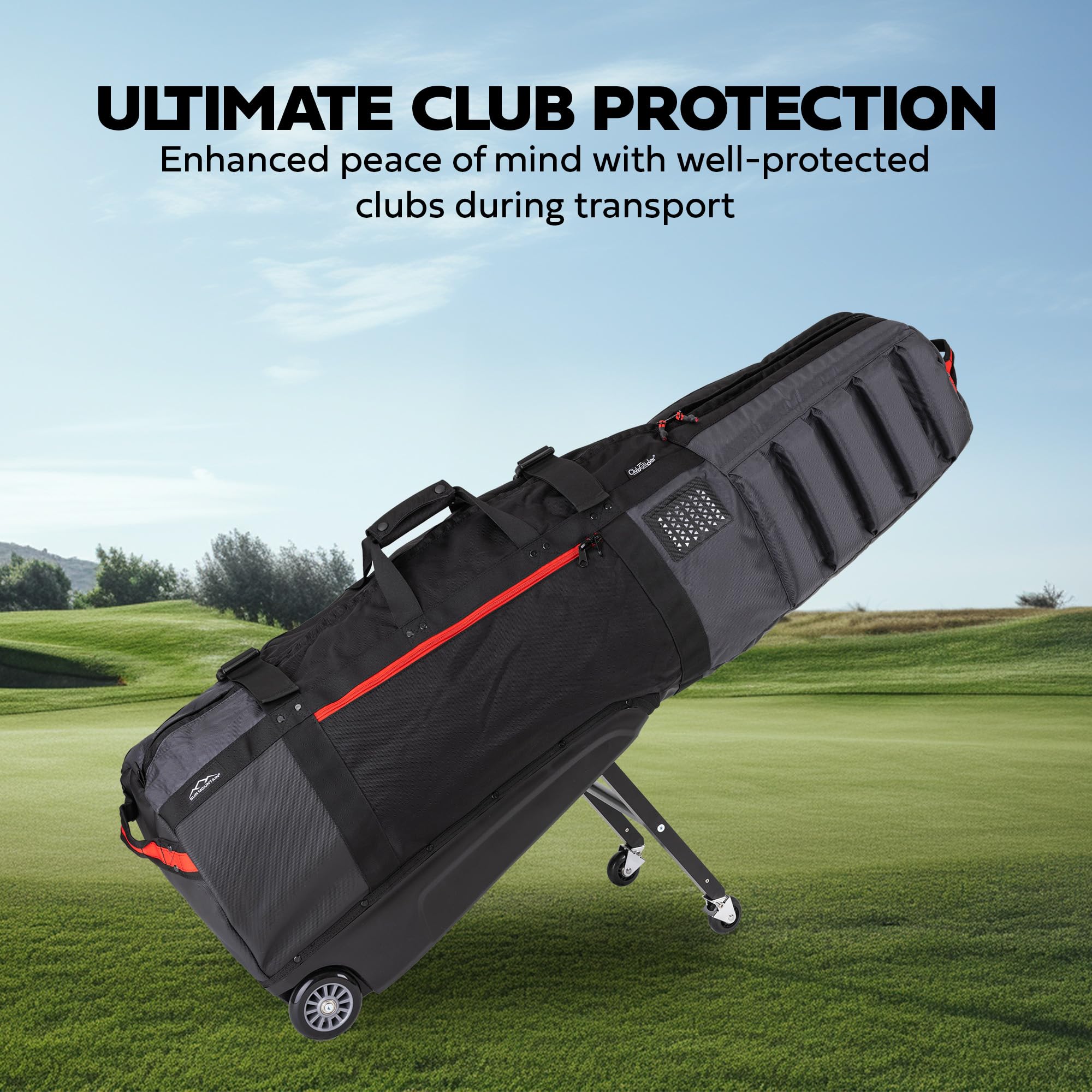 Sun Mountain Golf Club Glider Meridian Travel Bag - Premium Golf Club Cover for Travel & Storage - Perfect for Airline Travel, Golf Tournaments & Club Protection