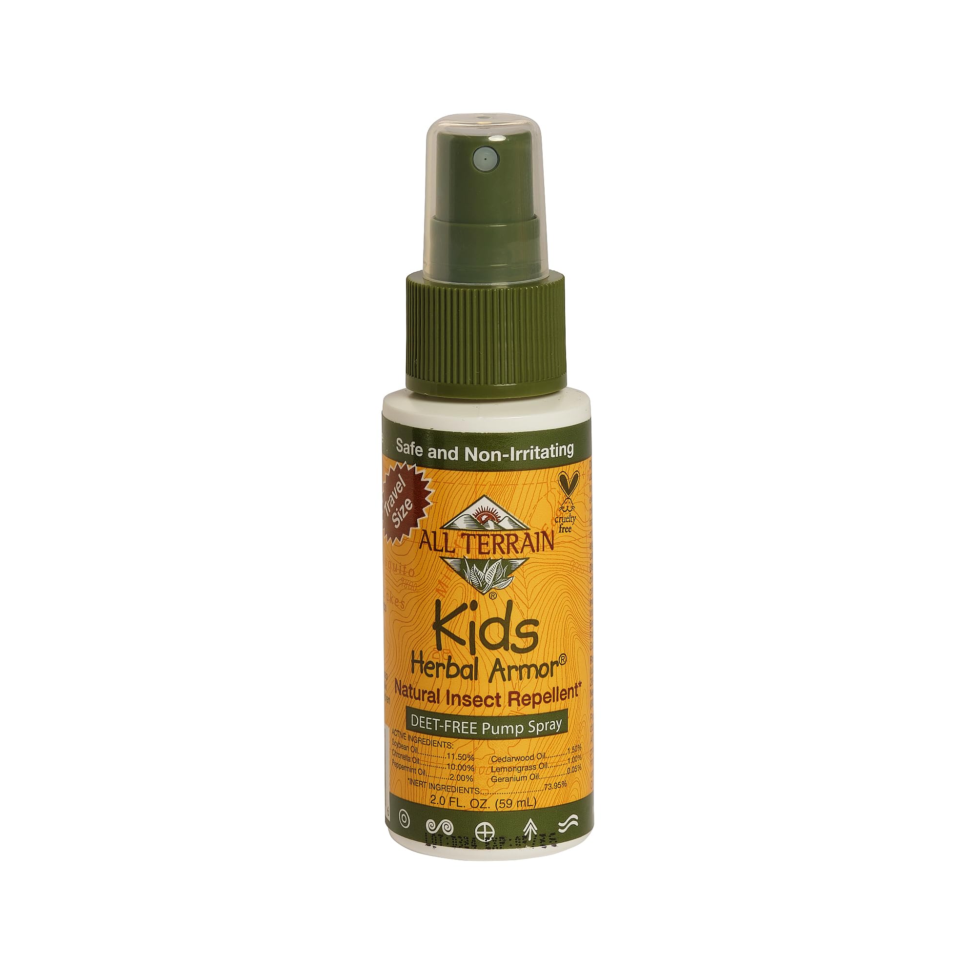 Kids Herbal Armor DEET-Free Natural Insect Repellent Pump Spray 2 oz | Plant-Based, Safe for Family & Pets | Mosquito & Bug Protection for Outdoor Activities, Camping, and Travel