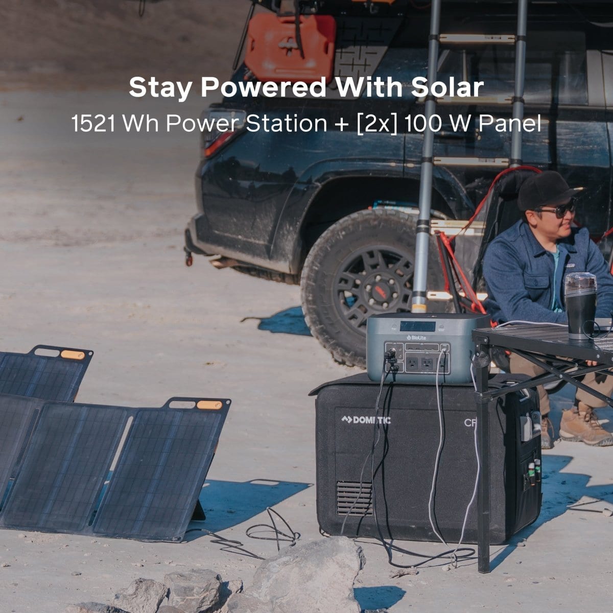 1500W Portable Solar Generator Kit with Solar Panels - Perfect for Camping, RV Trips, and Emergency Power Backup