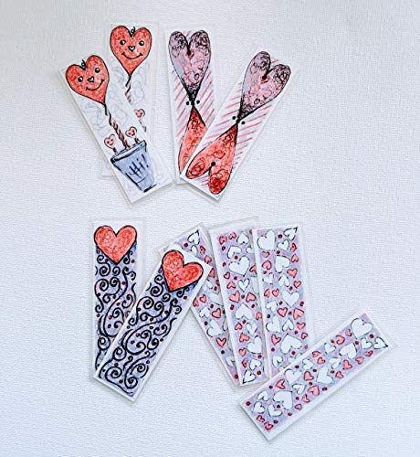 Heart Shaped Mini Bookmarks - Cute Valentine's Day Party Favors, Wedding Favors, Recipe Bookmarkers for Books, Journals & Cookbooks - Perfect for Gifts, Classroom Rewards & DIY Crafts