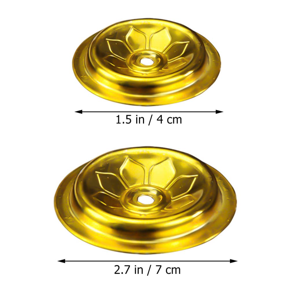 6Pcs Brass Candlestick Holders - Floating Ghee Lamp & Oil Candle Holders for Meditation, Buddhist Altar & Home Decor - Elegant Metal Stand for Spiritual Practice & Relaxation