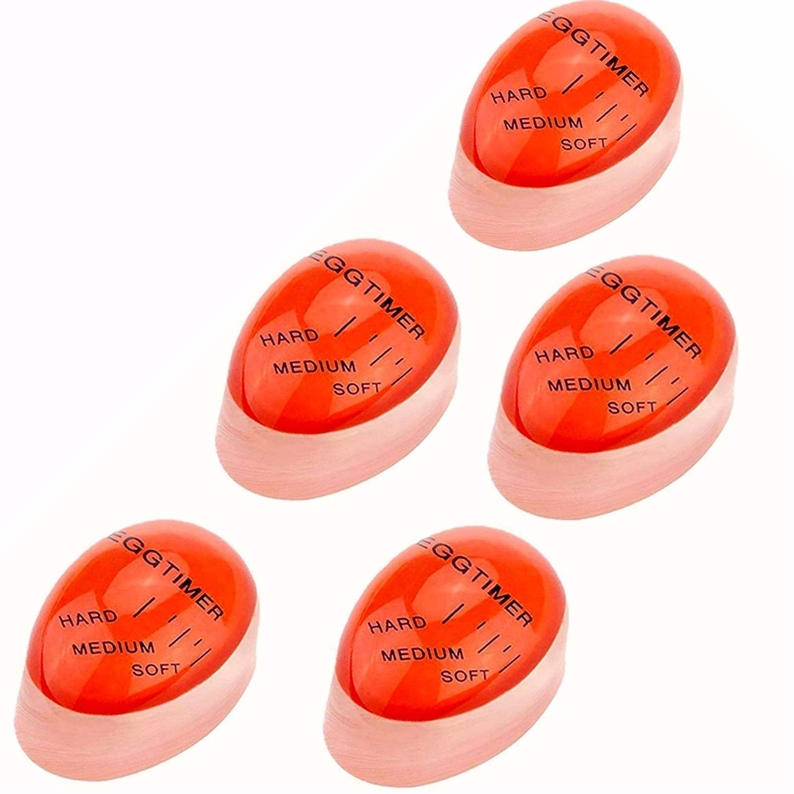 5 Pack Color Changing Egg Timer - Heat Sensitive for Perfect Hard, Medium & Soft Boiled Eggs | Reusable Kitchen Gadget for Cooking, Baking & Meal Prep