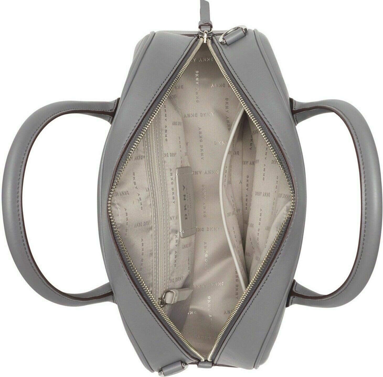 DKNY Tilly Dome Charcoal Satchel Handbag for Women - Stylish Crossbody Purse with Adjustable Strap, Perfect for Work, Travel & Everyday Use