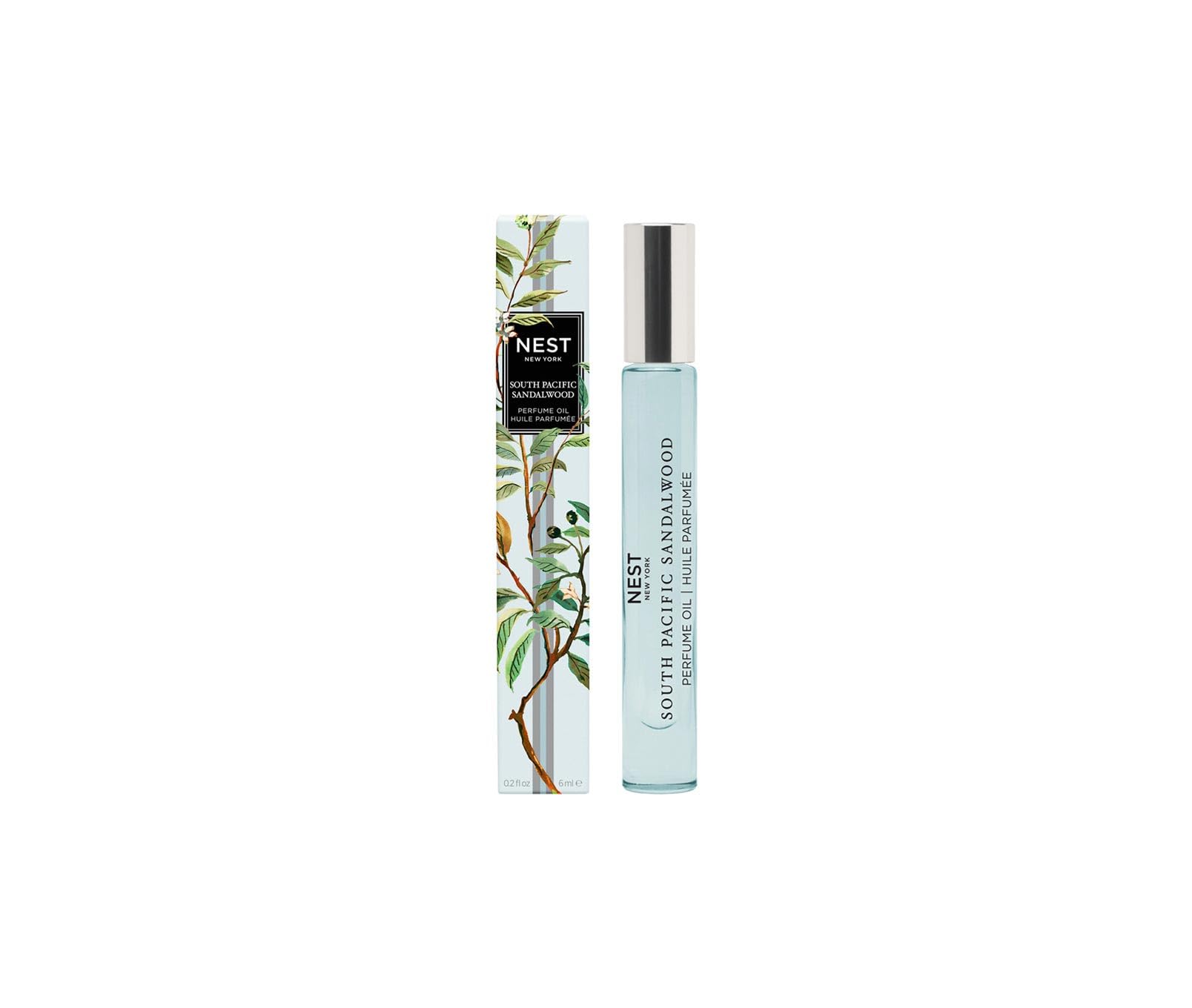 NEST New York South Pacific Sandalwood Perfume Oil Rollerball 0.2 Fl Oz - Travel-Size Aromatherapy for Stress Relief & Relaxation