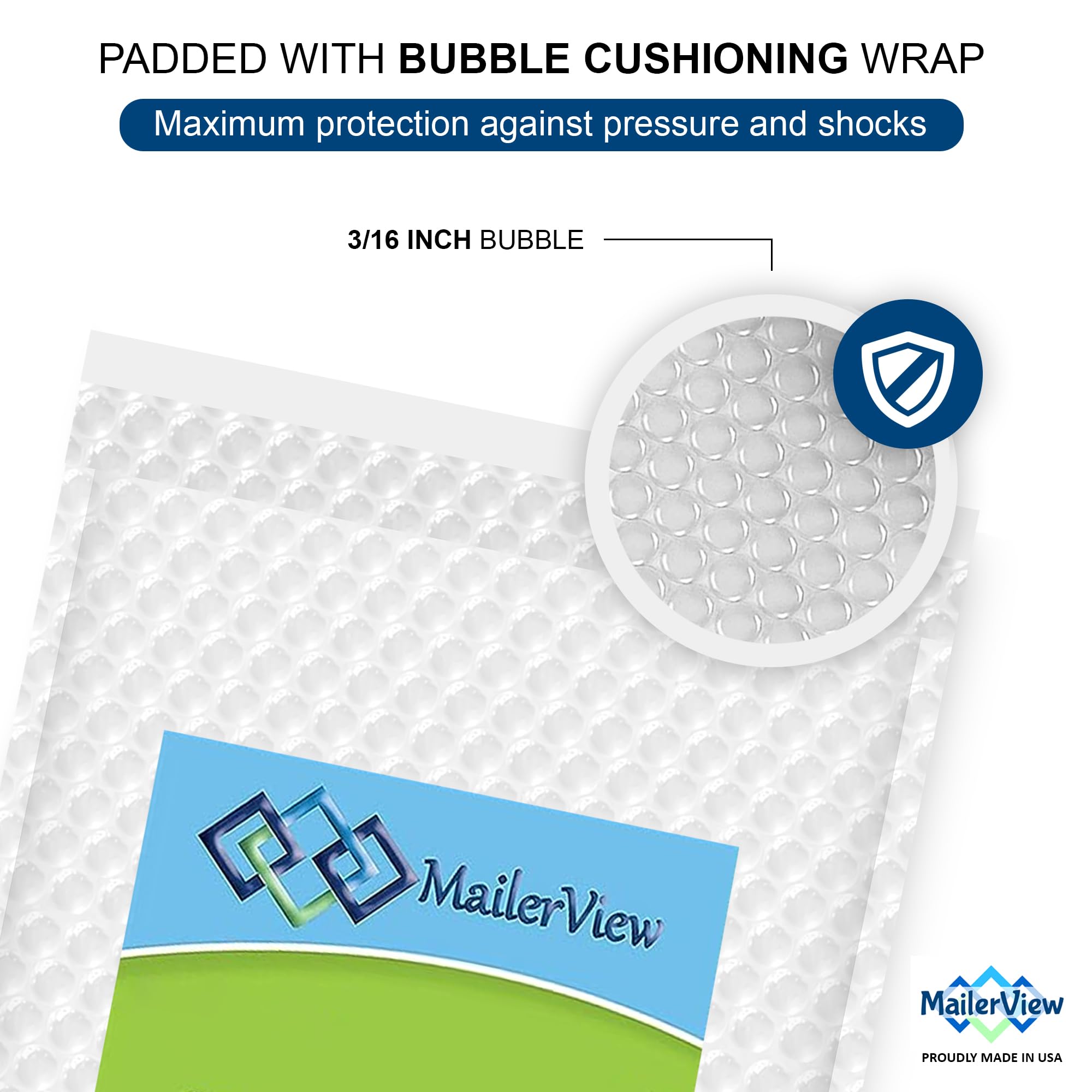 100 Pack Self-Seal Clear Air Bubble Cushioned Mailer Bags 6x8.5 Inches - Protective Shipping Pouches for Ecommerce, Small Items & Fragile Goods (Made in USA) - Perfect for Online Sellers, Jewelry Packaging & Gift Wrapping